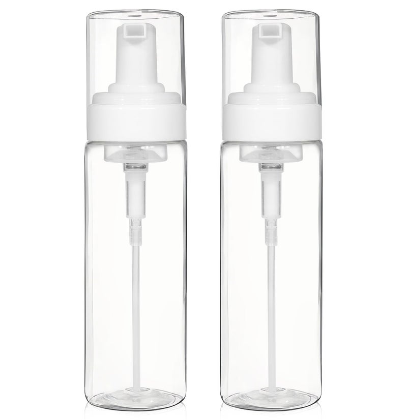 JOLYEAK 2PCS Foam Pump Bottle, Foaming Dispenser Bottle, Foaming Hand Soap Dispensers, Travel Size Foam Spray Bottles for Body Wash, Lash Cleanser, Shampoo, 200 ml/7 OZ - Image 1